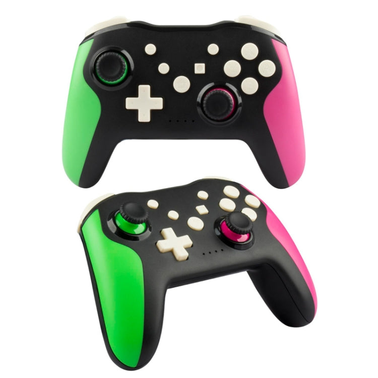 NS009 6-Axis Vibration Burst Wireless Bluetooth Gamepad For Switch Pro(Black Green Purple) by bashfashion