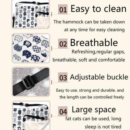 PE-160 Canvas Hanging Cat Cage Hammock Adjustable Length Swing Pet Nest, Size: L(Pink Winning Cat) by bashfashion