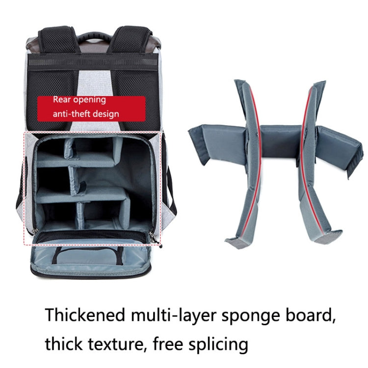 C3081 Camera Computer Shoulder Digital Camera Bag Large Capacity Photography Backpack(Dark Gray) by bashfashion