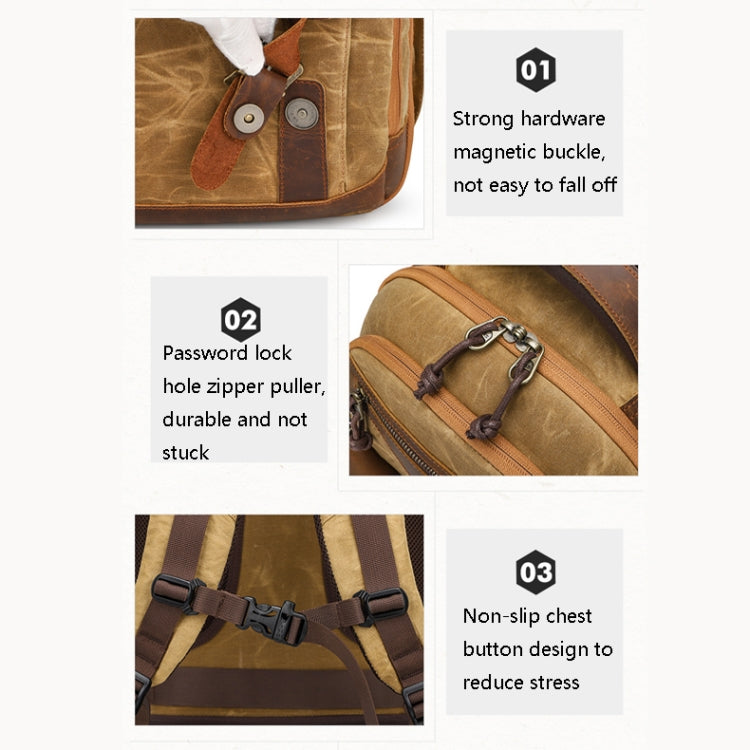 K813 Retro SLR Camera Bag Canvas Shoulder Computer Camera Bag(Khaki) by bashfashion