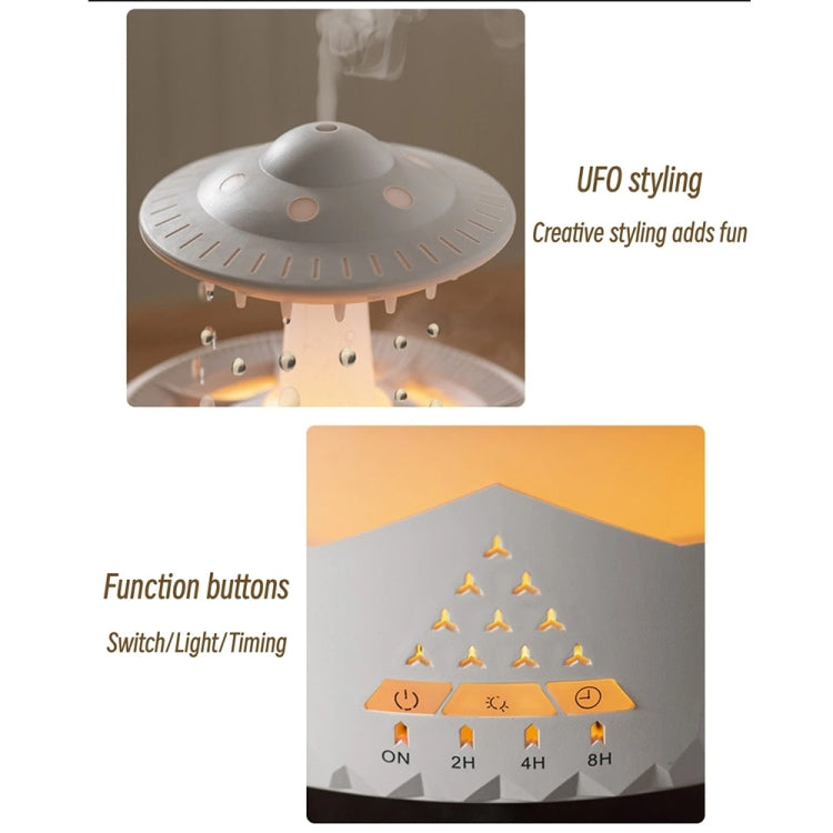 UFO Water Drop Aromatherapy Humidifier Desktop Remote Control Diffuser, Plug: AU Plug(Black) by bashfashion