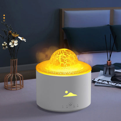 HX-130 Colorful Night Light Planet Desktop Flame Aromatherapy Humidifier, Spec: US Plug(White) by bashfashion