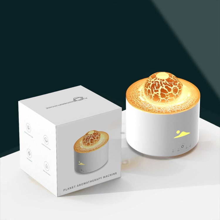 HX-130 Colorful Night Light Planet Desktop Flame Aromatherapy Humidifier, Spec: US Plug(White) by bashfashion