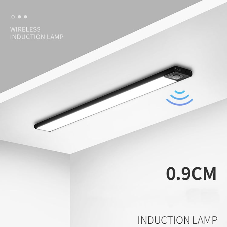 Intelligent Automatic Human Body Induction Wireless LED Lamp 40cm(Black + Neutral Light) by bashfashion