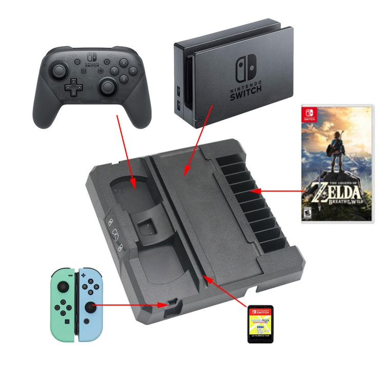 Multifunctional Game Console Handle Charging Base Storage Bracket For Nintendo Switch by bashfashion