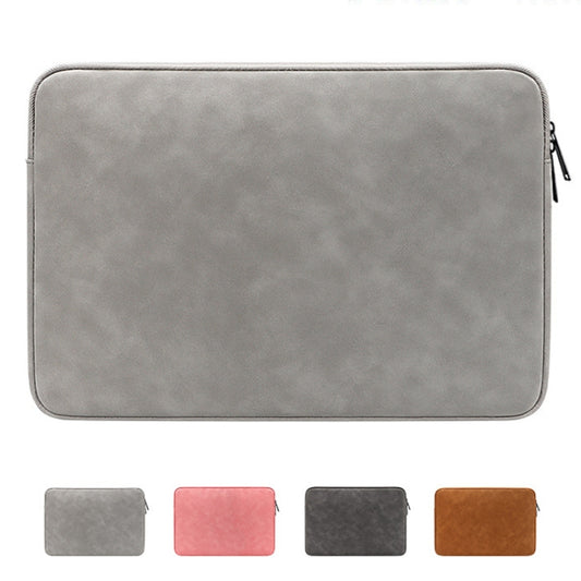 ND12 Lambskin Laptop Lightweight Waterproof Sleeve Bag, Size: 14.1-15.4 inches(Deep Gray) by bashfashion