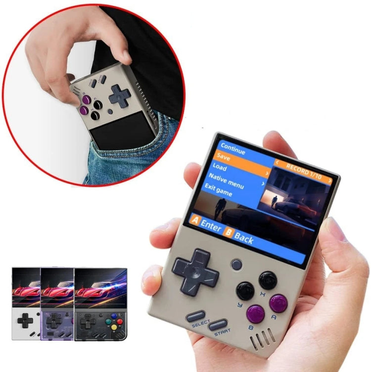 Miyoo Mini Plus 3.5 Inch IPS Screen Retro Handheld Game Console 64GB 15K Games(Grey) by bashfashion