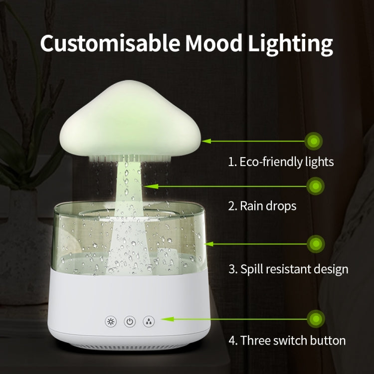 CH08 450ml Rain Humidifier Mushroom Cloud Colorful Night Lamp Aromatherapy Machine, Style: Without Remote Controller(Light Wood Grain) by bashfashion