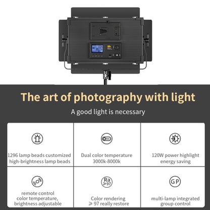 Pixel P45pro High Bright Dual Color Temperature Fill Light 120W Normal Bright Studio Camera Soft Light(A Set With AU Plug Adaptor) by Pixel