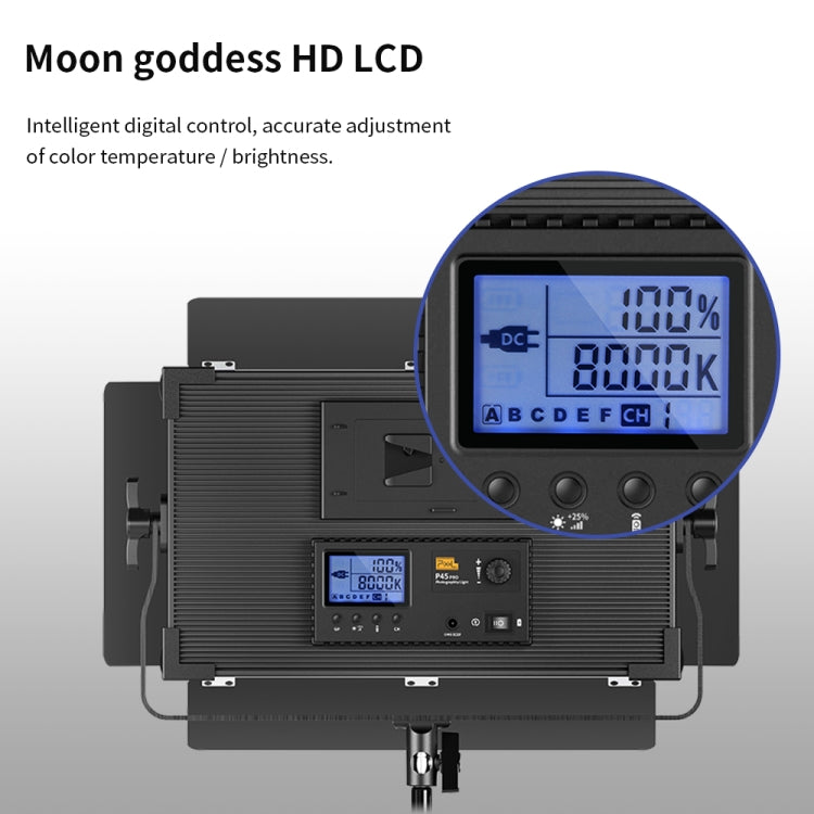 Pixel P45pro High Bright Dual Color Temperature Fill Light 120W Normal Bright Studio Camera Soft Light(A Set With AU Plug Adaptor) by Pixel
