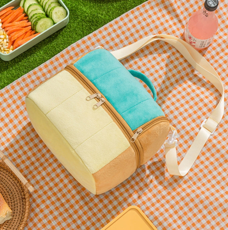 Flannel Toast Bag Double Layer Insulation Lunch Storage Bag Shoulder Bag(Orange) by bashfashion