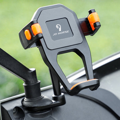 JO HORSE Aluminum Alloy Bicycle Riding Mobile Phone Navigation Roller Fixed Bracket, Color: Titanium Handlebar by JO HORSE