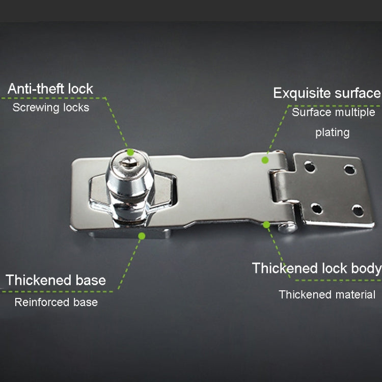 3 inch Non-Interlocking No Hole Hook With Locking Hasp Chest Of Drawers Door Lock With Iron Key by bashfashion