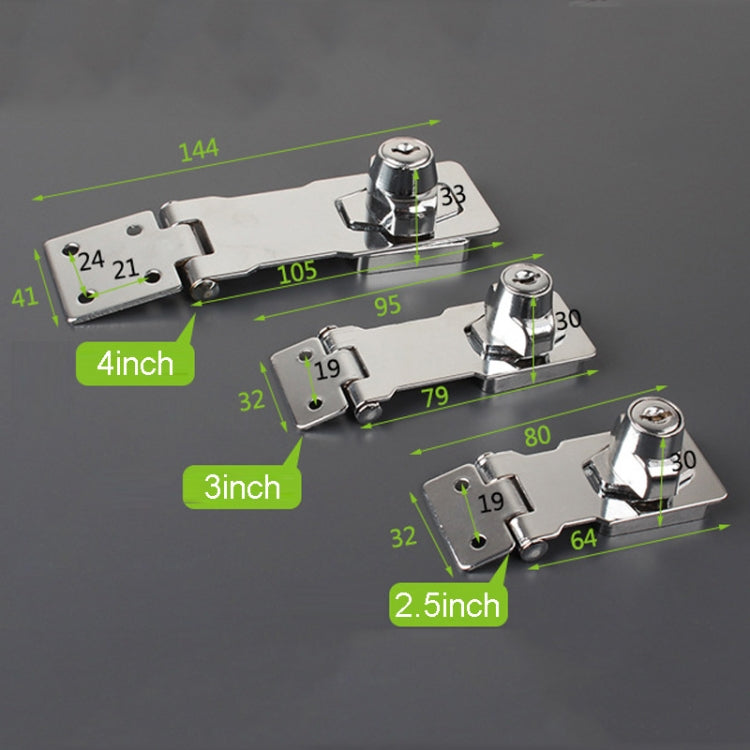 3 inch Non-Interlocking No Hole Hook With Locking Hasp Chest Of Drawers Door Lock With Iron Key by bashfashion