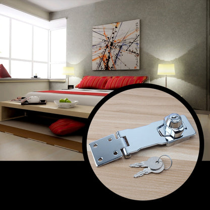 4 inch Interlocking No Hole Hook With Locking Hasp Chest Of Drawers Door Lock With Iron Key by bashfashion
