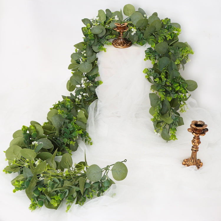180cm Simulation Greenery Eucalyptus Ivy Leaf Rattan Hanging Fake Flower Decoration Rattan, Style: F Model by bashfashion