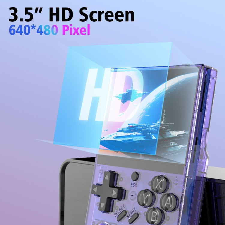 R35PLUS 3.5 Inch Handheld Game Console Built-in 64G 10,000+ Games(Transparent Orange) by bashfashion