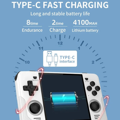 POWKIDDY RGB30 4 Inch IPS Screen Handheld Game Console Built In WIFI＋Bluetooth 16GB+64GB(White) by POWKIDDY