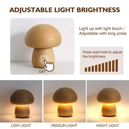 Mushroom Shape Night Light Touch Control Dimmable Bedside Atmosphere Lamp, Style: B Type Beech by bashfashion