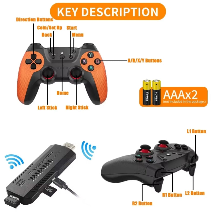 X2 Ultra Video Game Stick Console With 2.4G Double Wireless Controller 256GB by bashfashion