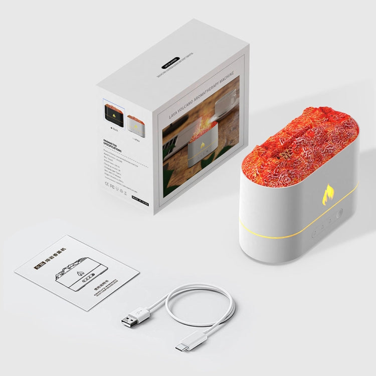 HX853B USB Plug-In Colorful Flame Lighting Effect Aromatherapy Humidifier(Black) by bashfashion