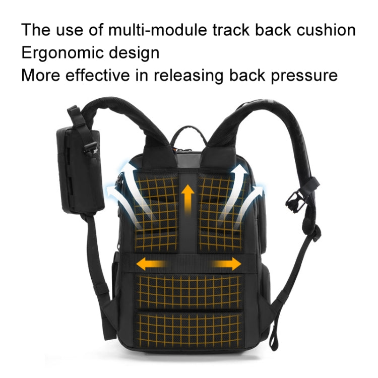 Cwatcun D132 DSLR Camera Backpack Hard-shell Crashproof Waterproof Decompression Shoulder Photo Bag, Color: 2nd Generation Large Black by Cwatcun