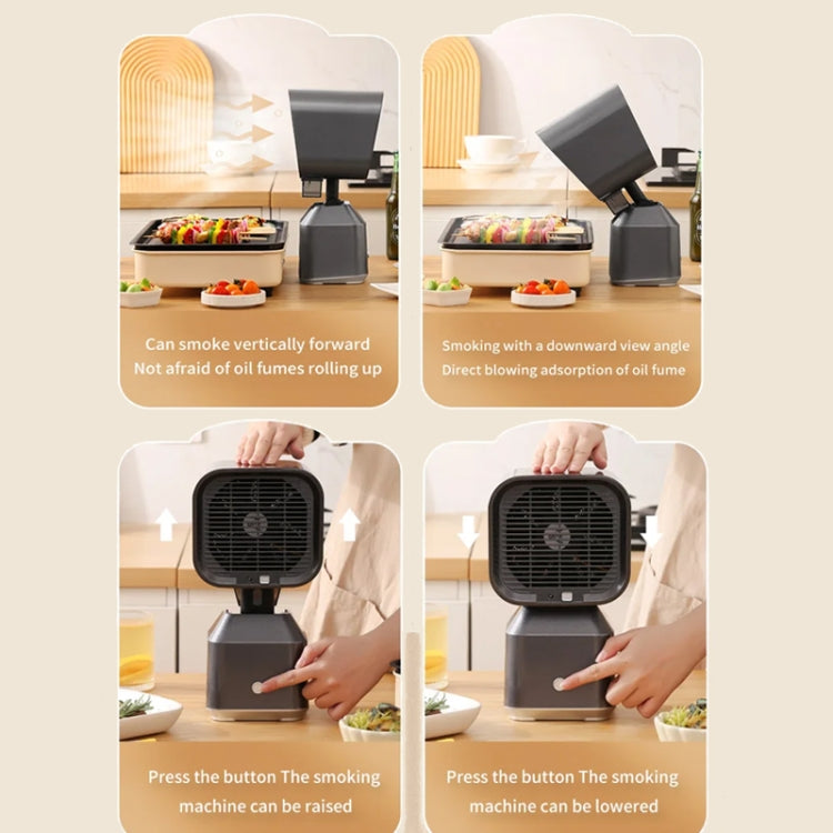 Desktop Range Hood Barbecue Small Movable Liftable Extractor Hood 2 Wind Speeds Adjust US Plug by bashfashion