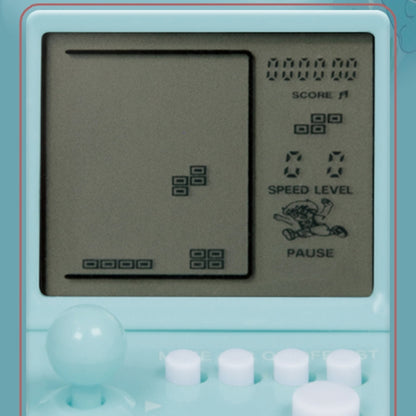 Child Portable Arcade Game Machine Keychain Pendant Mini Building Block Game Toy Gift(Blue) by bashfashion