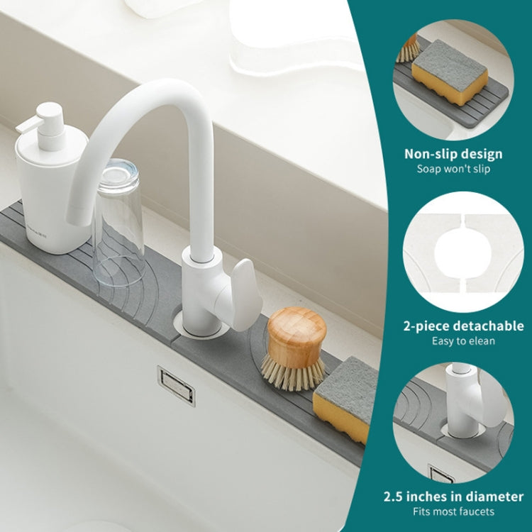 Faucet Sink Drying Mat Diatomaceous Earth Stone Splashproof Absorbent Sink Drainage Mat, Color: K04 Dark Gray(60x10cm) by bashfashion