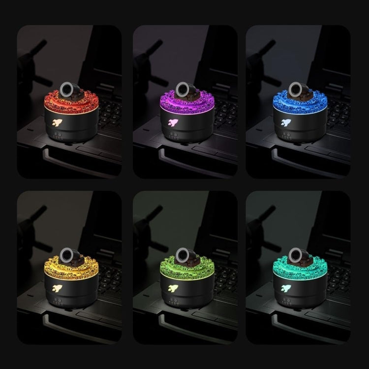 Turret Shape Aromatherapy Humidifier With 3-speed Timer 7-color Atmosphere Light EU Plug White by bashfashion