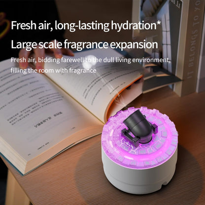 Turret Shape Aromatherapy Humidifier With 3-speed Timer 7-color Atmosphere Light US Plug White by bashfashion