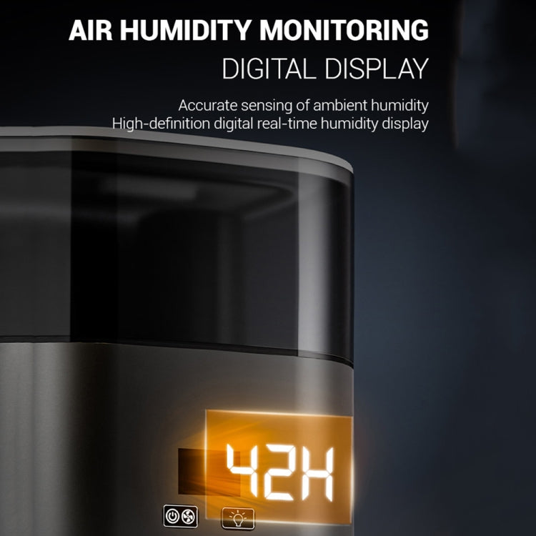 JSQ-58 1.1L large Capacity Digital Display Flame Atomization Humidifier, Color: Matt Black(UK Plug) by bashfashion