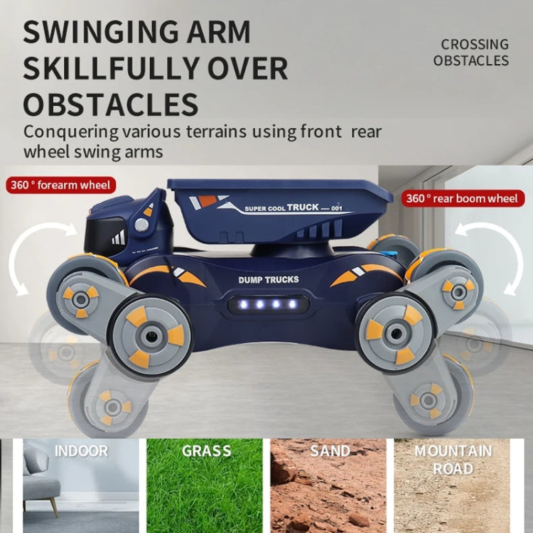 Eight Wheel Stunt Robot Dog Smart Gesture Sensor RC Kids Toy Car With Lights Music Spray Car, Style: Green Single RC by bashfashion