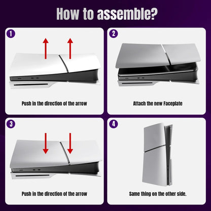 For PS5 Slim Replacement Faceplate Shell Detachable Protective Case, Model: Disc Edition White by bashfashion