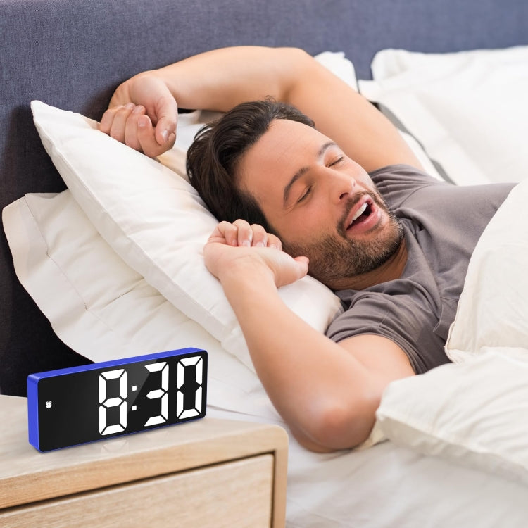 JX012 Multifunctional LED Electronic Clock Battery Plug-in Dual-purpose Bedside Alarm Clock(Blue) by bashfashion