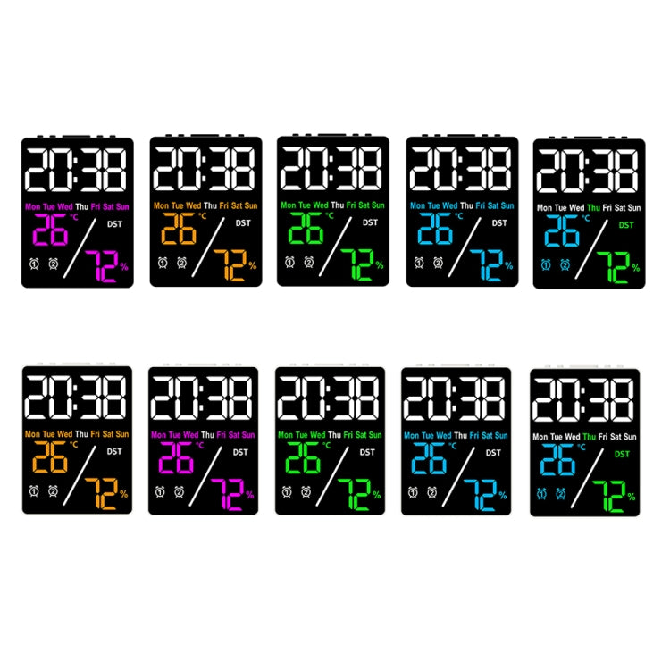 Multifunctional Temperature / Humidity Display Electronic Alarm Clock, Color: Rose Red Black by bashfashion