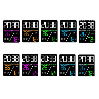 Multifunctional Temperature / Humidity Display Electronic Alarm Clock, Color: Rose Red Black by bashfashion