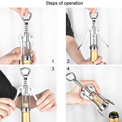 Wine Corkscrew Beer Opener Multifunctional Wine Opening Tool, Style: 446-Upgraded Silver by bashfashion