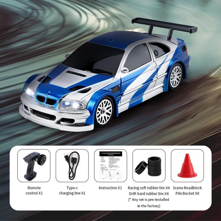 1:43 Full Scale Mini 4WD Drifting Charging Remote Control Car, Color: 4302 Blue M3 by bashfashion