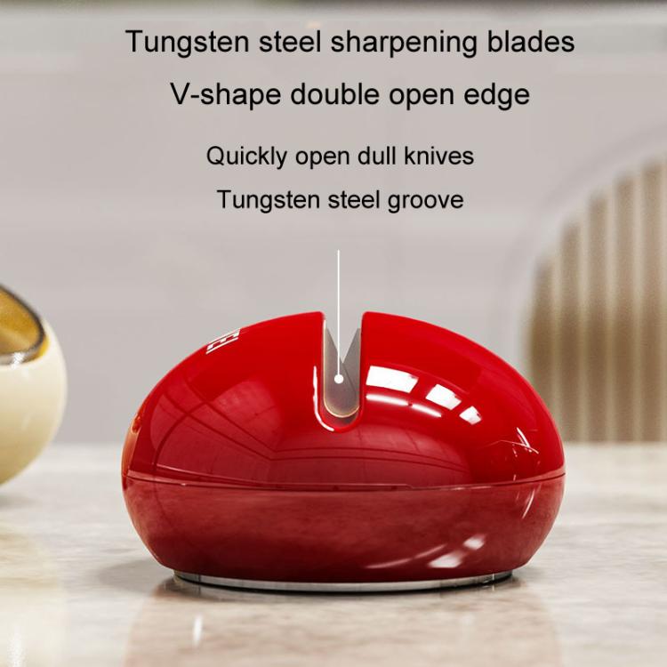 Suction Cup Knife Sharpener Kitchen Household Mini Sharpening Tool Tungsten Steel Quick Sharpening Tool(Red) by bashfashion