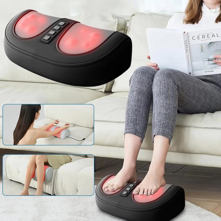 Z5 Dual-frequency Red Light Constant Temperature Hot Compress Foot Massager, Spec: US Plug(Black) by bashfashion