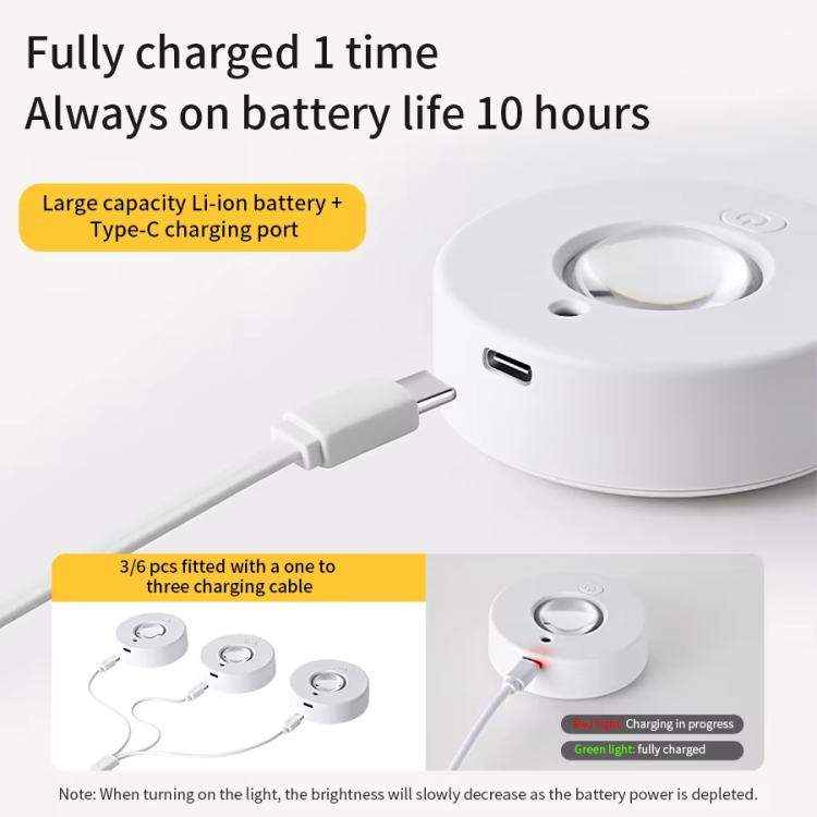 Tri-color Magnetic Puck Light Rechargeable LED Under Cabinet Light With Remote Control by bashfashion