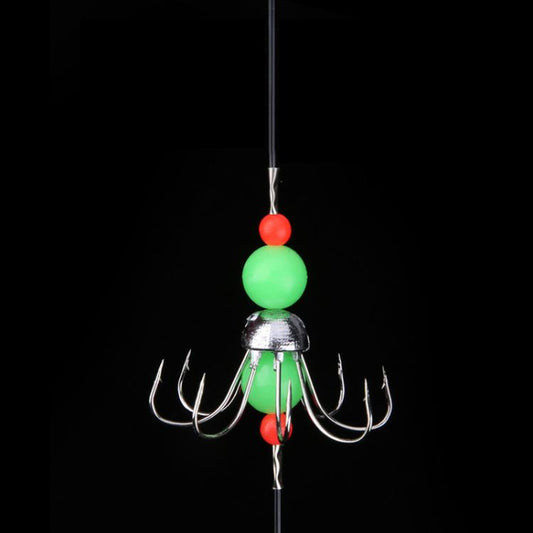 56cm Total Length Night Fishing Fluorescent 8-Claw Fishing Hook Squid String Hook Set, Spec: Boxed by bashfashion