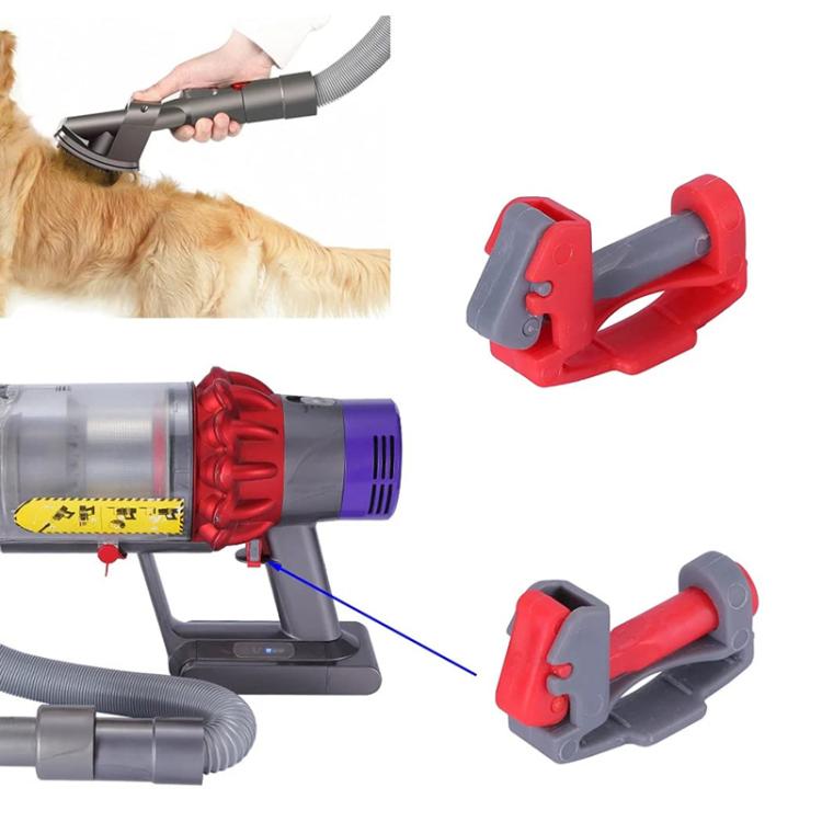 For Dyson V6 / V7 / V8 / V10 / V11 / V12 / V15 Vacuum Cleaner Switch Carabiner Holder(B Model Gray Body Red Key) by bashfashion