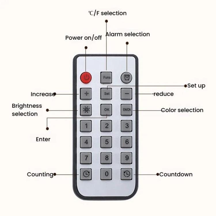 11.6-Inch RGB Wall Clock With Remote Control Multi-Functional Alarm Clock White+Cloth by bashfashion