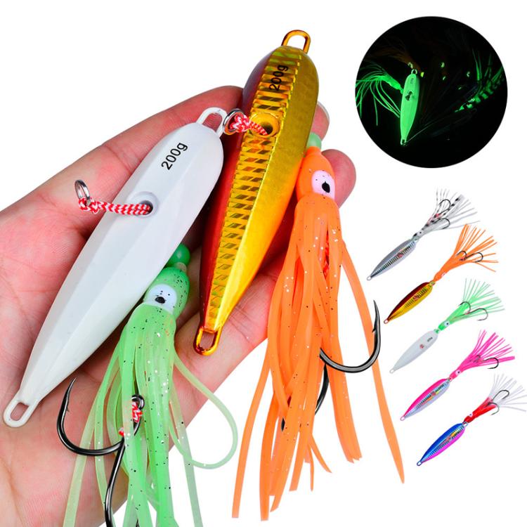 40G PROBEROS LF159 Luminous Bearded Squid Hook Slow Cranking Road Runner Iron Plate Bionic False Bait(C) by PROBEROS