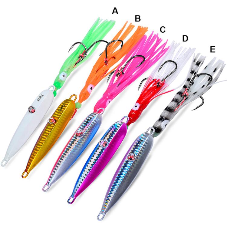 60G PROBEROS LF159 Luminous Bearded Squid Hook Slow Cranking Road Runner Iron Plate Bionic False Bait(A) by PROBEROS