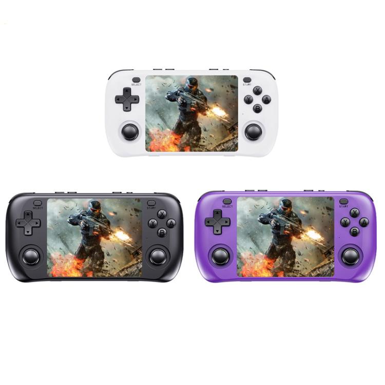 H36S 3.5 Inch IPS HD Screen Retro PSP Game Console Linux System GBA Handheld Video Game Console, Memory: 128G(Purple) by bashfashion