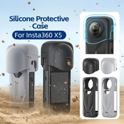 aMagisn Body Case+Lens Cap For Insta360 X5 Action Camera Protective Accessories Gray by aMagisn