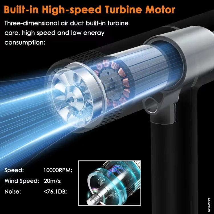 T-Shaped Hair Dryer with Smart Inverter Technology High-Power Blow Dryer for Home & Salon Use US Plug With 3 Nozzles(White) by bashfashion